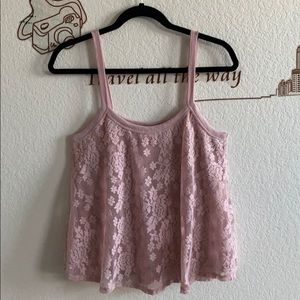 🌻 Love On A Hanger Lace Flower Pink Flowey Top